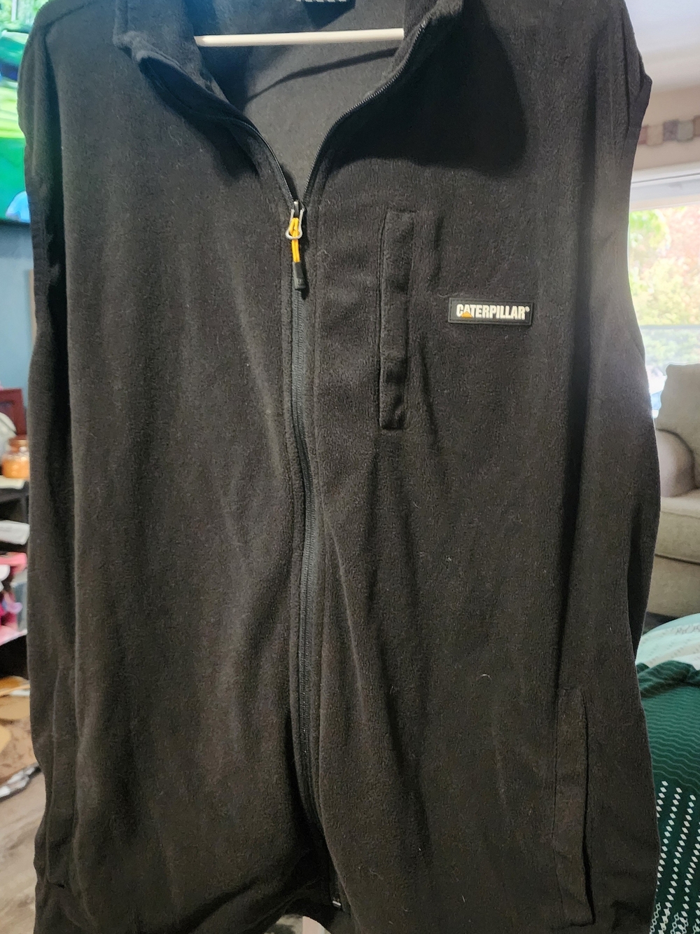 Caterpillar Black Full-Zip Fleece Jacket Sz 2XL